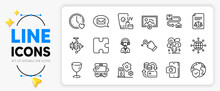 Phone Photo, Messenger And Sunscreen Line Icons Set For App Include Glass, Bus, International Globe Outline Thin Icon. Filling Station, Drag Drop, Dating Pictogram Icon. Money Change. Vector
