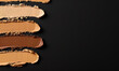 gradient color skin base  foundation swatches on dark background