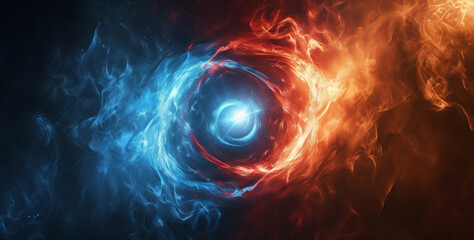 Wall Mural - futuristic abstract energy wave of fire in space