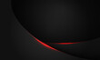 Abstract red line light curve black shadow on dark grey geometric with blank space design modern luxury background vector