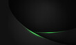 Abstract green line light curve black shadow on dark grey geometric with blank space design modern luxury background vector