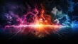 © yusufadi - Beautiful Colorful Lightning Strikes in dramatic sky view. AI generated image