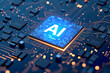 micro chip with AI text, artificial intelligence