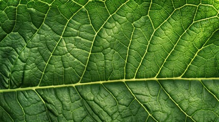 Poster - Generative AI, macro texture of green leaf veins, green foliage texture, ecology background