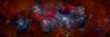 Space background with stardust and shining stars. Realistic cosmos and color nebula. Planet and milky way. Colorful galaxy. 3d illustration