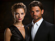 © EwaStudio - Elegant Couple's Portrait on a Dark Background