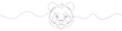 Continuous editable line drawing of panda head. Panda head icon in one line style.