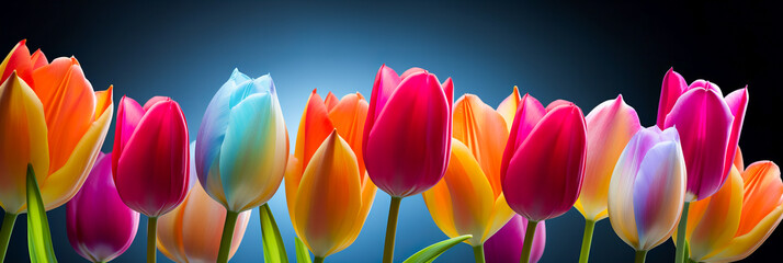 Wall Mural - Vibrant Tulip Blossoms. Fresh Blooms