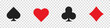 © ROMAN RYBALKO - Hearts, clubs, diamonds and spades on an isolated transparent background. Set collection gambling sign symbol of playing card suits and chips for poker and casino.