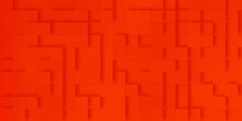 Abstract Red Square Rectangle Block Pattern With Squares, Red Stone Square Cubes Texture, Red Grid Background With Lines, Wallpaper Effect 3d Block Style Red Geometric Background For Any Design.