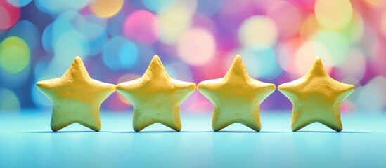 Wall Mural - 5-star online customer satisfaction rating, excellent service received, highest-rated service review, impressive attention, positive guest feedback.