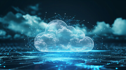 Cloud computing transfer big data on internet. Technology concept