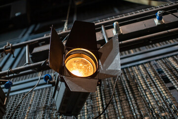 Wall Mural - theater spotlight above the stage