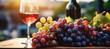 Blissful sunlit vineyard  lush grapevines   golden backdrop  ideal for wine promotions