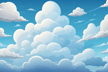 Cartoon cloudy sky background