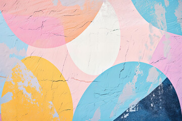 Wall Mural - 
Contemporary abstract illustration on the wall . Pastel colors . Minimalist style, Easter concept