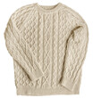 © TOP-10 EVERYDAY  - Cable knit sweater Cardigan jumper and Button Front oversized long sleeve Sweater for Boys and Girls. Front closeup view white background.