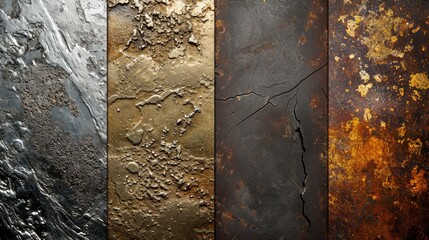 Colorful old grunge rusty texture steel metal with peeling paint wallpaper background
