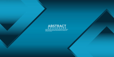 Wall Mural - Geometric blue abstract background with arrow metal lines, overlapping layers on dark space with light effect decoration. Modern graphic design template element for poster, flyer, brochure or banner