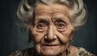 © P.W-PHOTO-FILMS - Portrait of sad very old woman , close-up senior woman , portrait of sad senior woman , wrinkles on the face