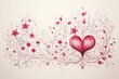 © Nikolai - romantic, visually stunning background for valentines day cards with vibrant colors,floral elements