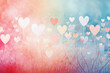 Valentine's day abstract background with heart shape bokeh. Generative Ai