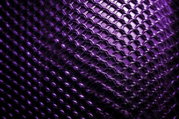 Wall Mural - Metallic mesh with a purple chrome color features a textured metal background. Generative AI