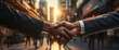 Teamwork Triumph: Handshake Signifies Business Deal Success