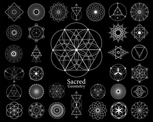 sacred geometry vector design elements. alchemy, religion, philosophy, spirituality, yantra hipster 