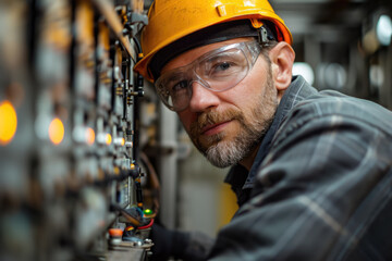 Elektrotechniker arbeitet in der Fabrik