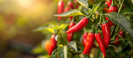 Canvas Print - Fiery Bird's Eye Chilli: Key Ingredient, Vibrant Red Pepper.