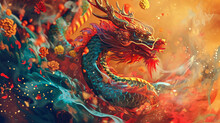 Chinese Zodiac Animals: Illustration Of The Majestic Dragon In All Its Glory For The New Year