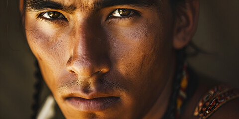 Wall Mural - studio portrait of indigenous native American Indian man