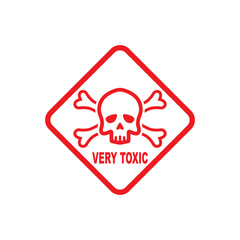 Chemical hazard icon, dangerous for the environment substance warning symbol vector illustration design
