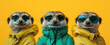 Trio of Stylish Meerkats in Sunglasses