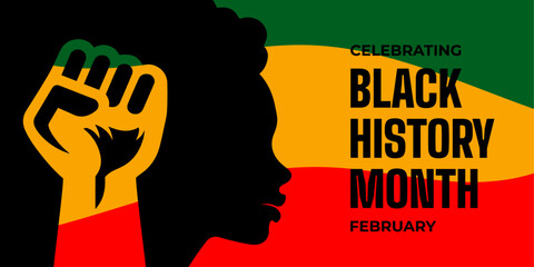 Wall Mural - Black history month celebrate, vector illustration design graphic Black history month,Black History Month vector banner design template.