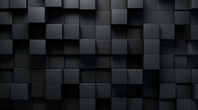 Black Cubes. Black Abstract Geometric Background With Cubes