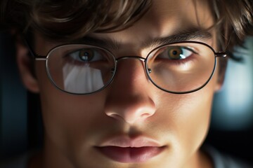 Wall Mural - Portrait of young man in eyeglasses