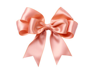 a pink bow with orange ribbon