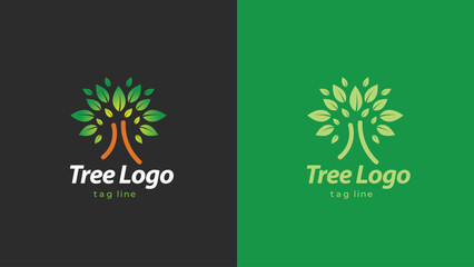 Natural Tree logo design. organics icon design. Bio, Ecology, Organic Logos and Badges, Label. Vegan food diet icon, bio and healthy food with solid background 