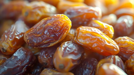 Sticker - Close up of dried dates fruits, selective focus, shallow DOF