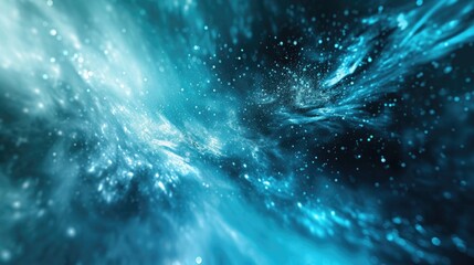 Wall Mural - abstract blue space background with stars and nebula