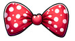 Red bow with white polka dots with a red heart in the centre, ideal for Valentine's Day, love message - wedding - card, postcard, sublimation print and scrapbooking