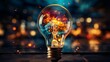 Innovation and creativity. Visualize a lightbulb. AI generate illustration
