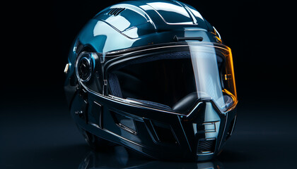 Poster - Motorcycle racing helmet, speed, safety, adventure, competition, transportation generated by AI