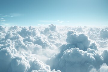 Poster - A captivating view of clouds from an airplane. Perfect for travel or aviation-related projects