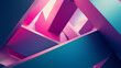 Abstract geometric background 3d illustration with blue, pink and purple color theme.