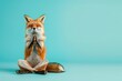 Fox doing yoga. AI generative art