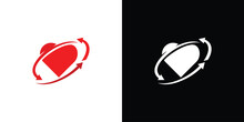 Creative Heart Rotation Logo.  Recycle Circulation Arrow Sign, Reusable Ecological Preservation. Health Care Logo Icon Symbol Vector Design Template.
