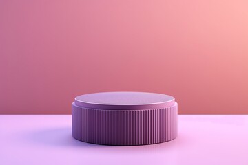 Wall Mural - abstract purple cylinder podium with pastel backdrop.